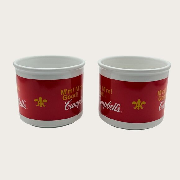 Vintage Campbells Soup Mugs Set Of 2 White Red Ceramic Cups 2004 - Picture 4 of 8